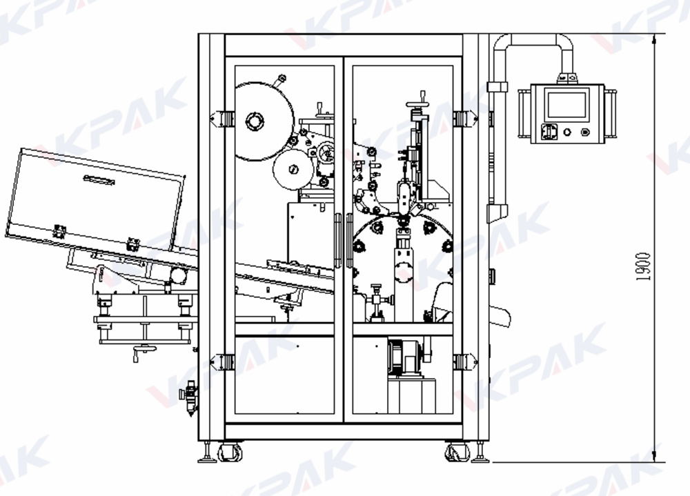 VK-STL Automatic Empty Soft Tube Labeling Machine Drawing