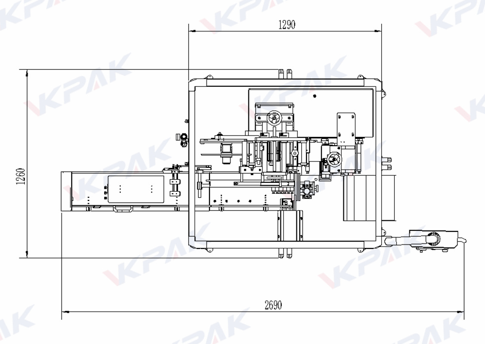 VK-STL Automatic Empty Soft Tube Labeling Machine Drawing